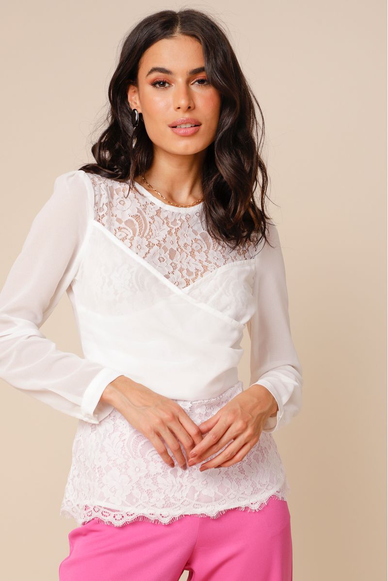 Blusa Lace Romantic OFF-WHITE 36