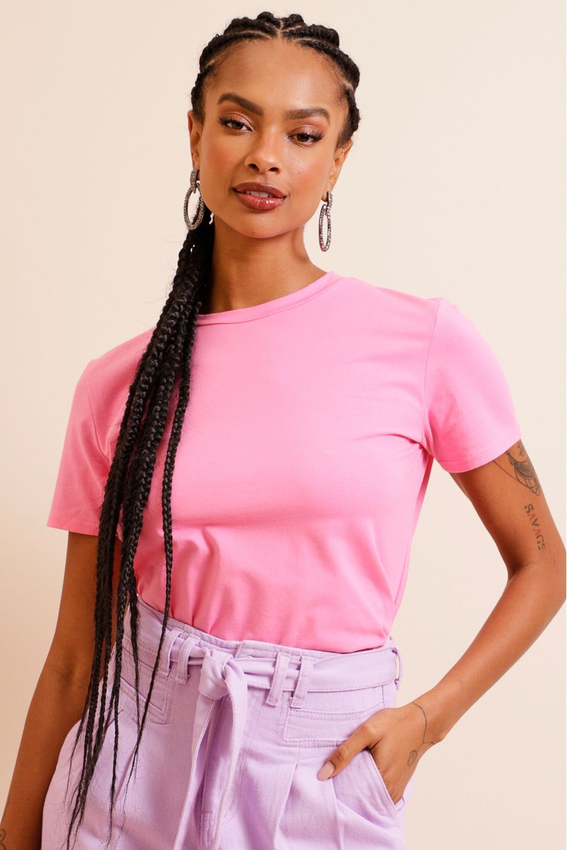 Camiseta Algodão Basic ROSA GG