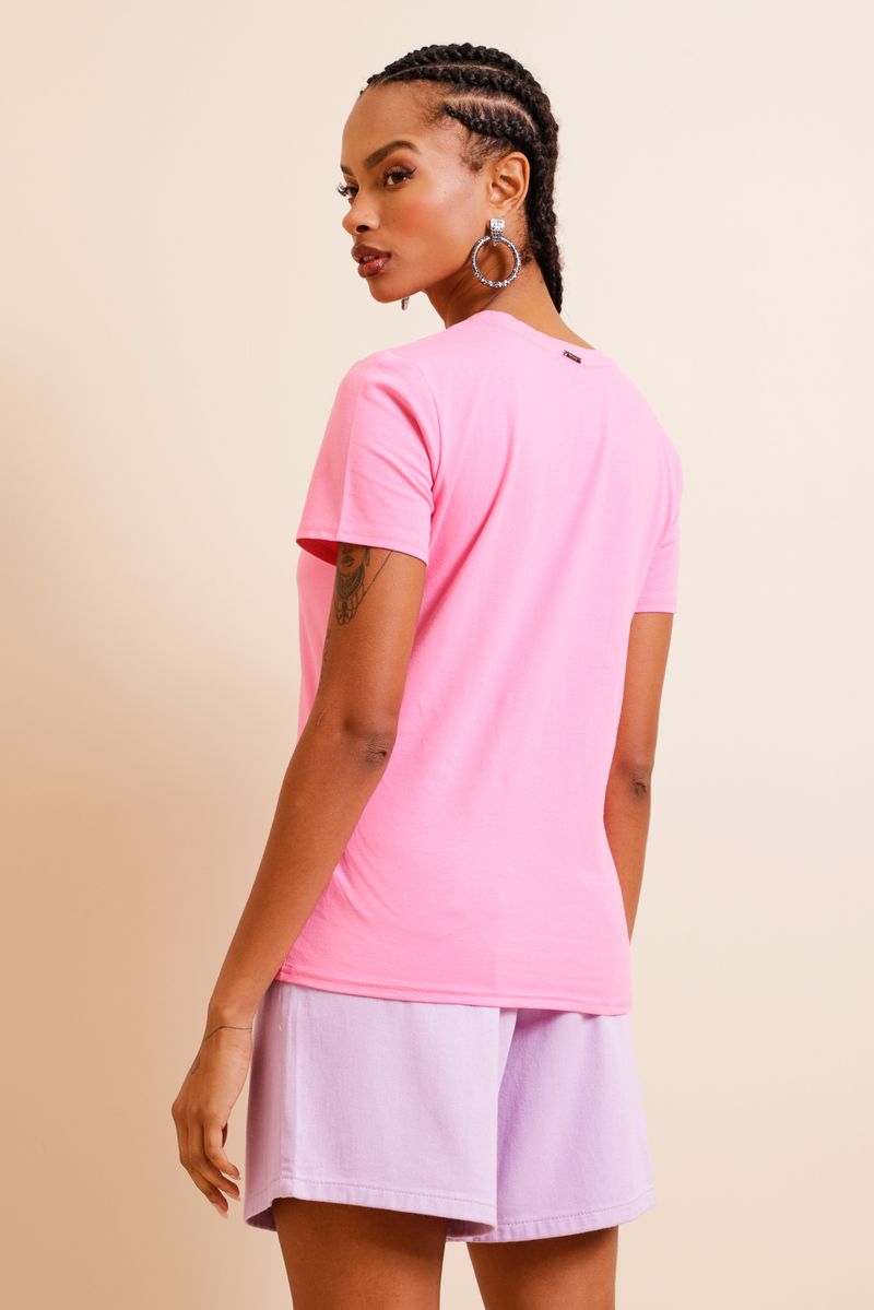 Camiseta Algodão Basic ROSA GG