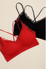 Kit Top Decote Com Renda  VINHO P