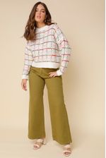 Calça Sarja Cintura Alta Wide Leg VERDE  46