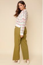 Calça Sarja Cintura Alta Wide Leg VERDE  46