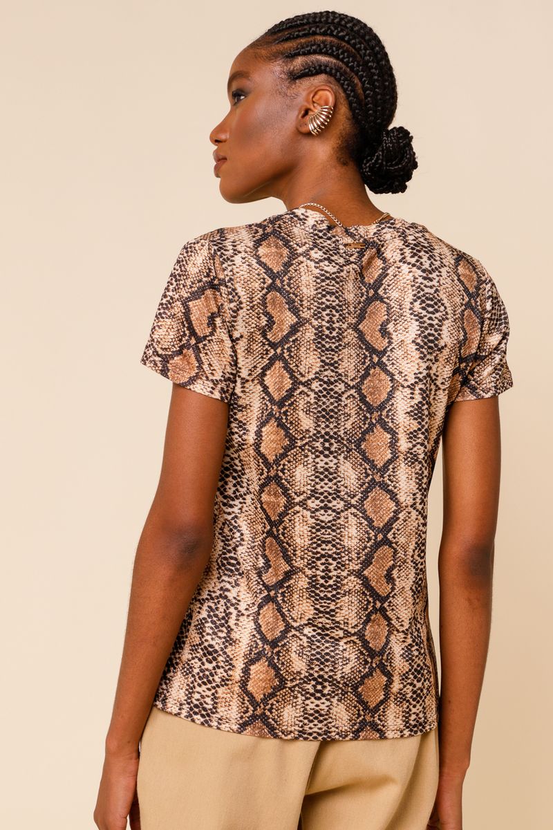 T-Shirt Cobra Gola V MARROM M