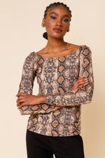 Blusa Cobra Glam MARROM P