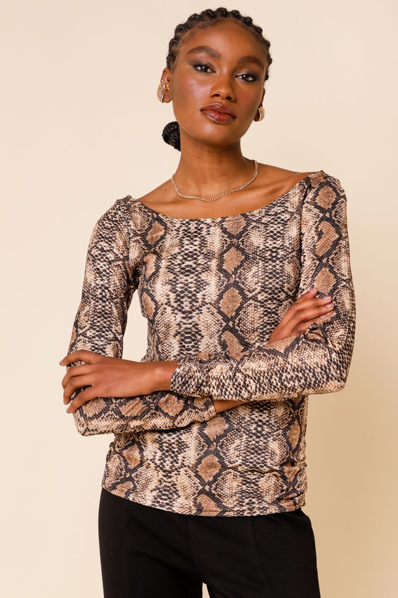 Blusa Cobra Glam MARROM P