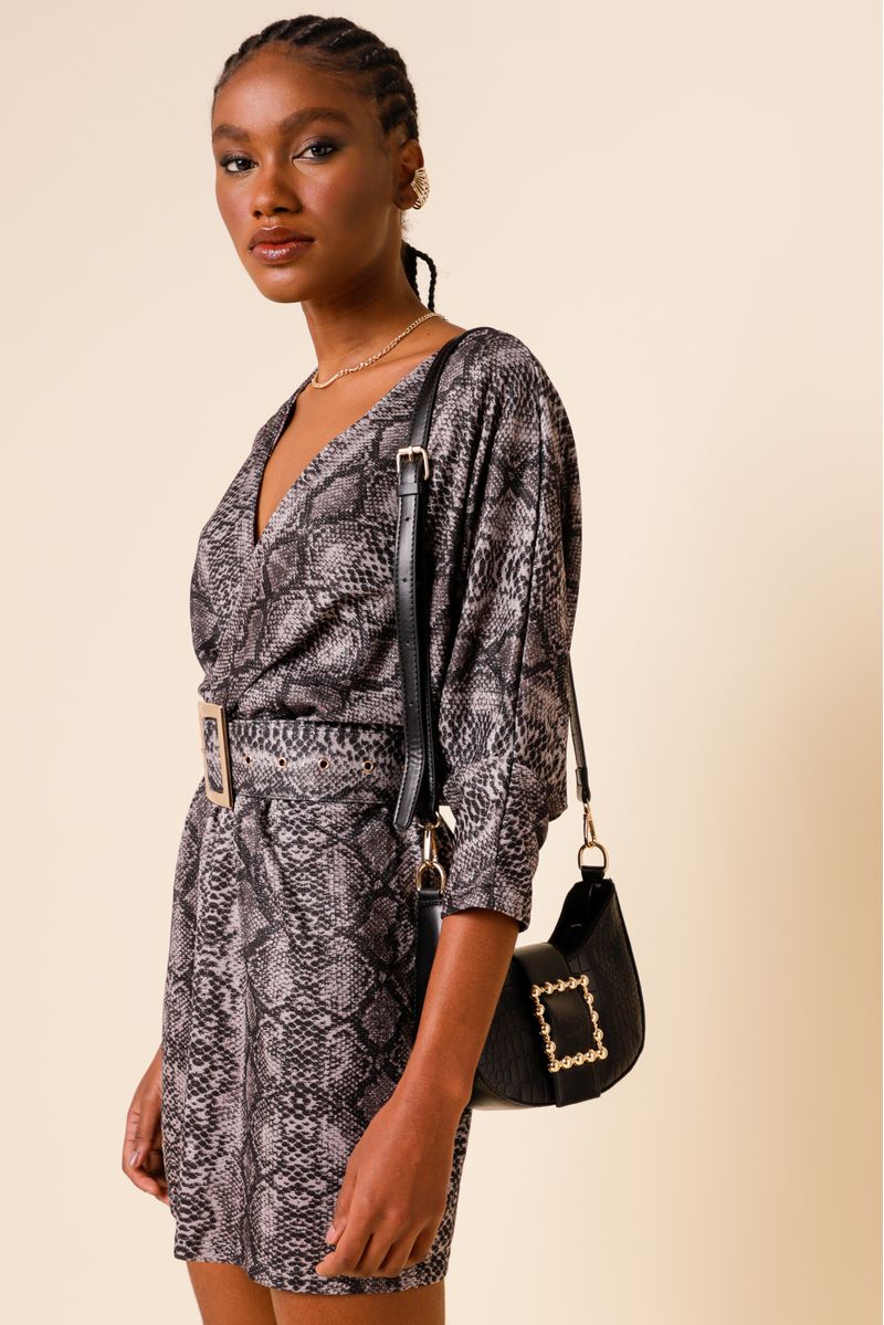Vestido Cobra Glam CINZA P