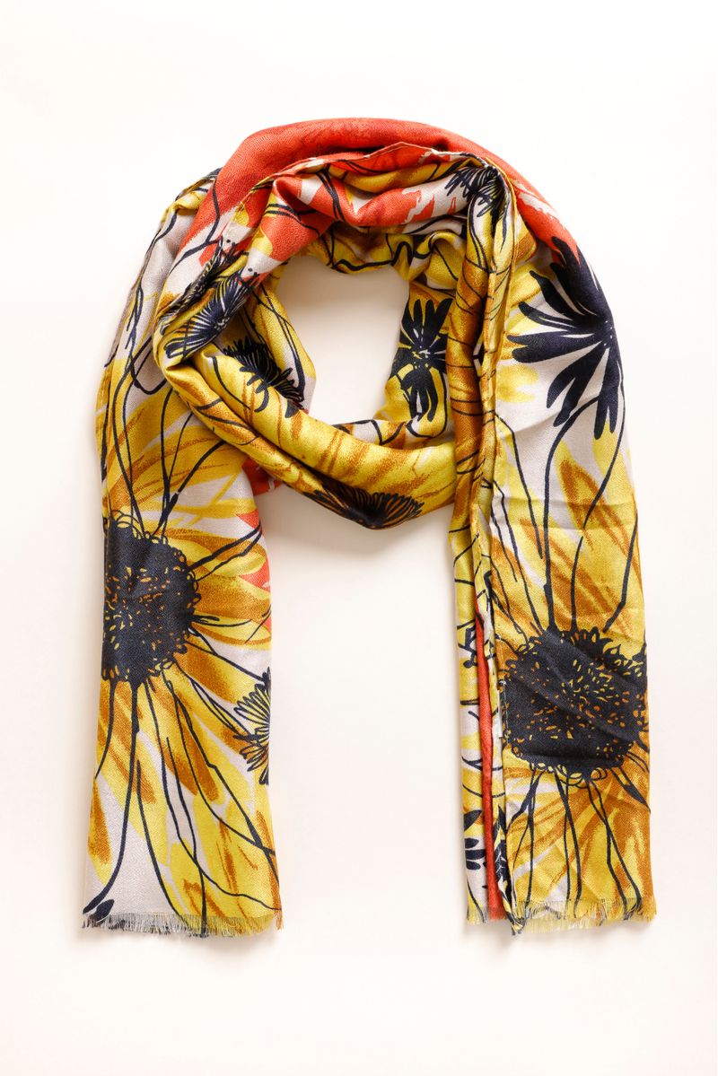 Echarpe Floral  LARANJA