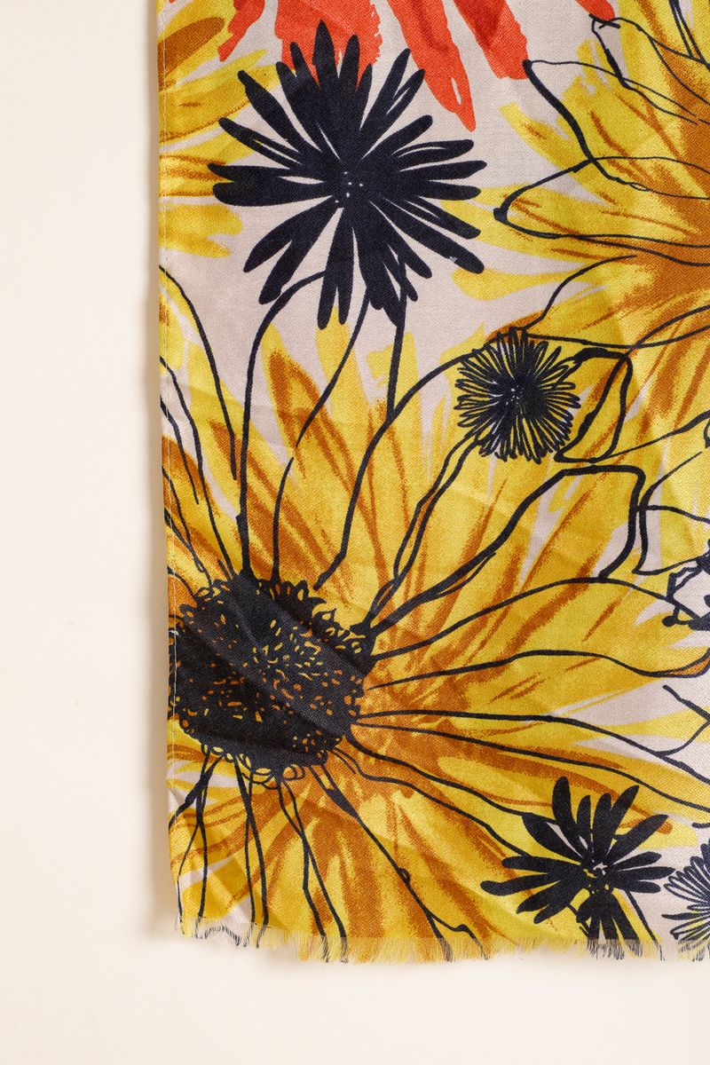Echarpe Floral  LARANJA