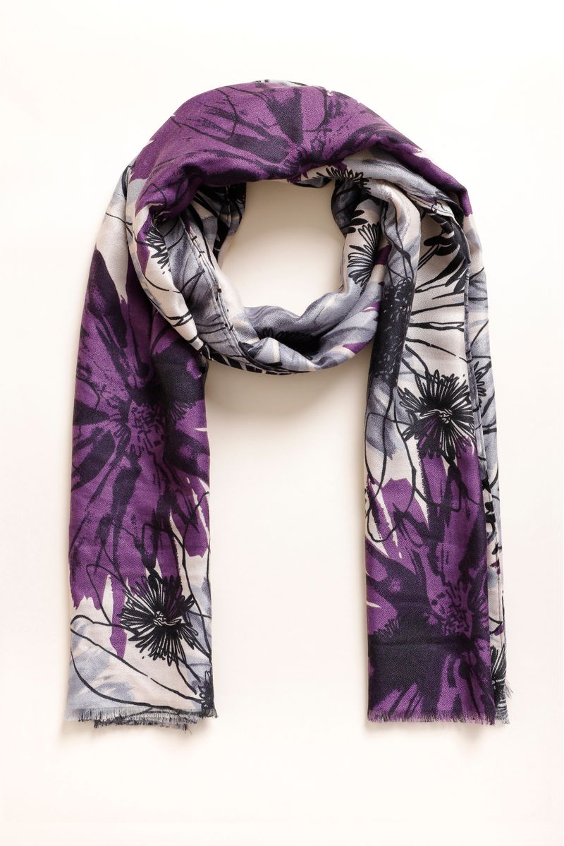 Echarpe Floral  ROXO