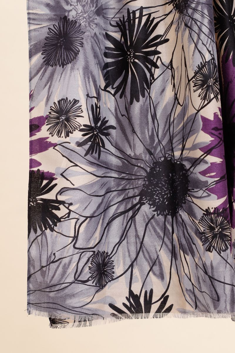 Echarpe Floral  ROXO