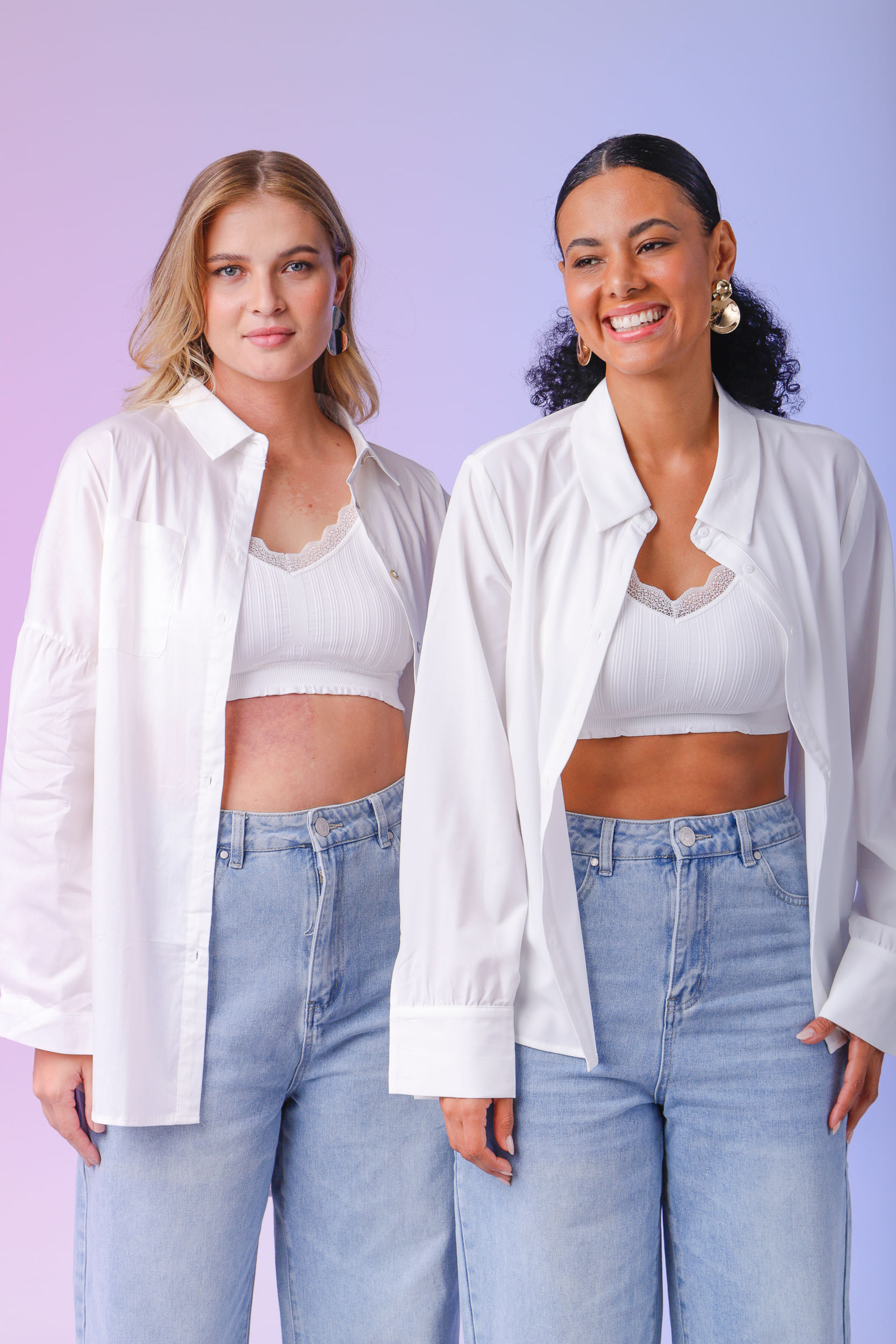 Kit Top Decote Renda Alça Dupla 3 Cores Roxo - Mamô