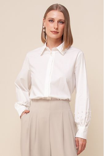 Camisa Social Pérolas  BRANCO