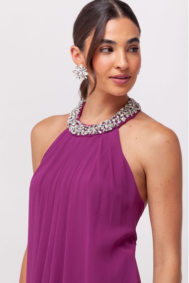 Vestido Festa cava Americana  ROXO