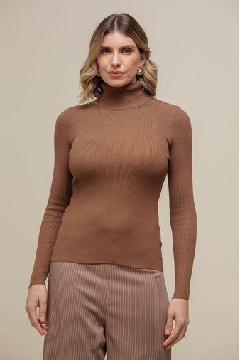Blusa Cacharrel Manga Longa CARAMELO