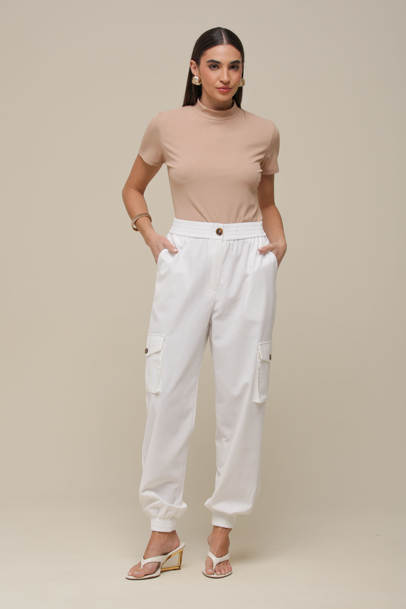 Calça Pantalona Curta CalÃ§a Pantacourt Para Baixinhas Calça Curta