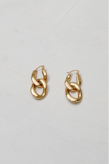 Brinco Argola Dupla Elo  DOURADO