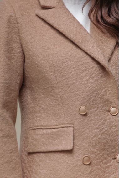 Blazer Alongado Lapelas e Bolso BEGE