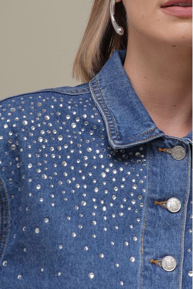 Jaqueta Jeans Brilhos MARINHO