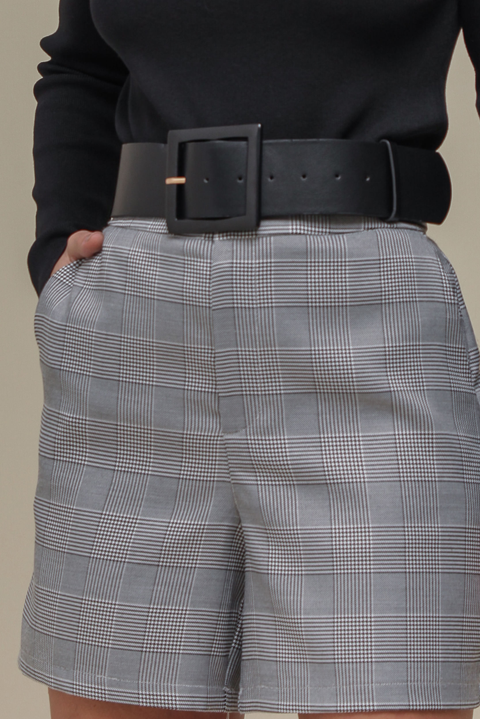 Bermuda Tweed Xadrez Preto - Mamô