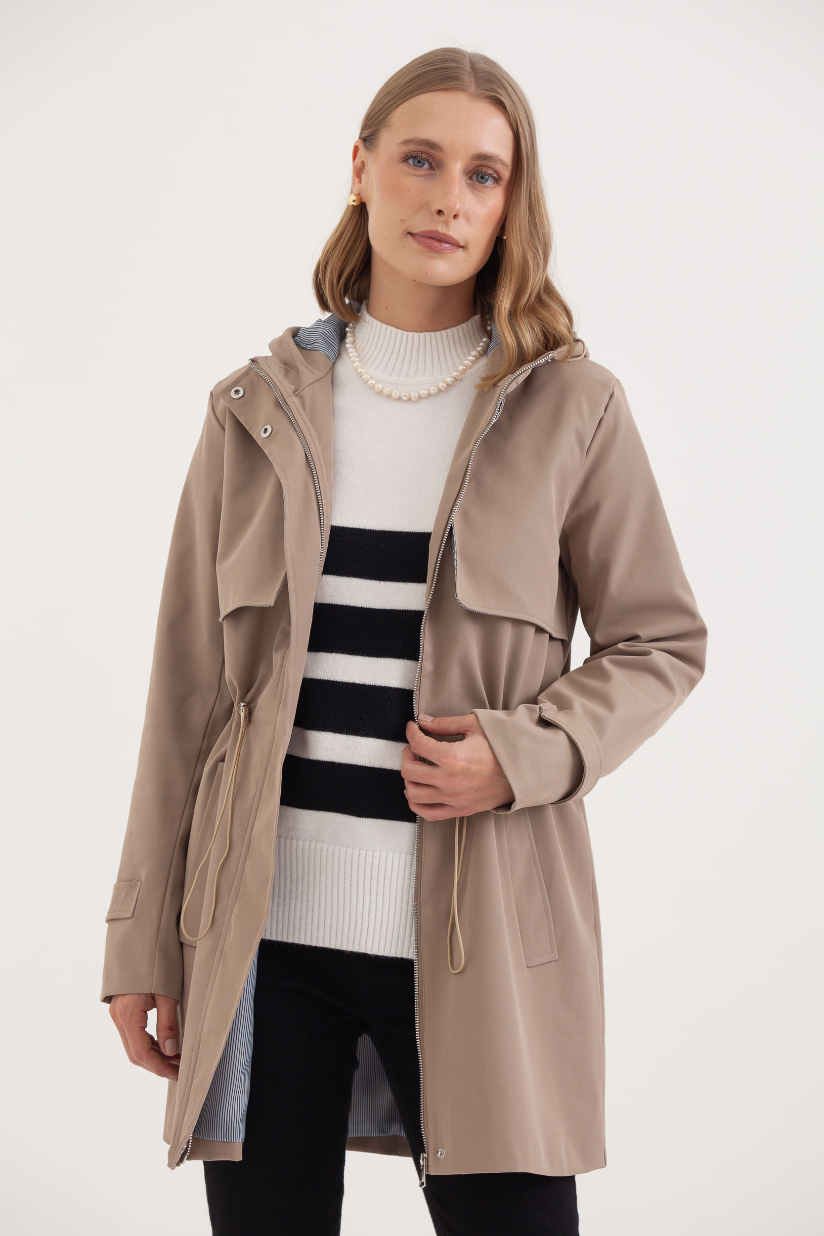 Jaqueta Parka Com Capuz CAQUI - Mamô