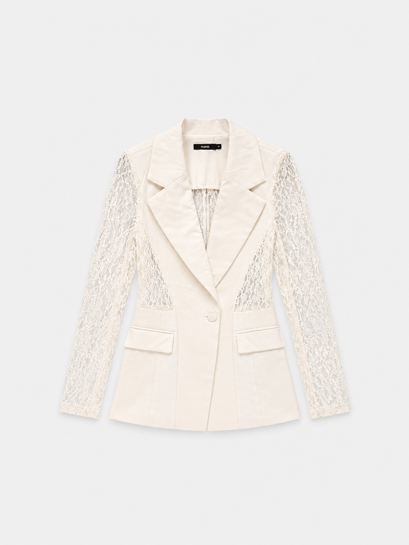 Flat Lay Blazer Renda Off White